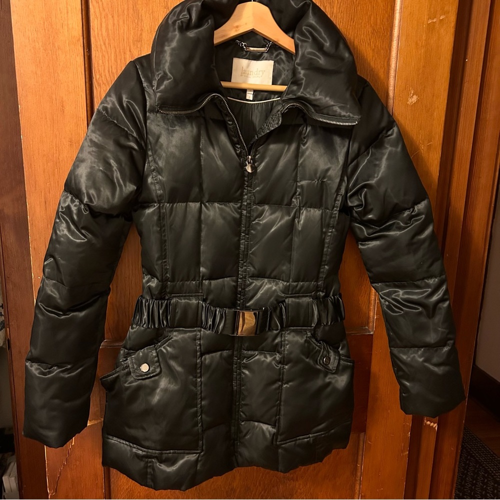 Black puffer coat